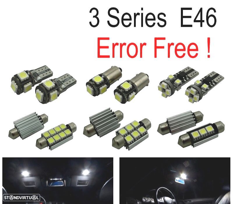 KIT COMPLETO 16 LAMPADAS LED INTERIOR PARA BMW E46 SEDAN COUPE 328I 330I 330XI 325CI 323CI 328CI 330 - 1