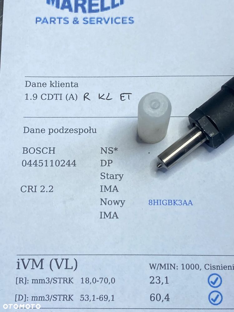 WTRYSKIWACZ TEST NOWY ROZPYLACZ 1.9 JTD 0445110244 WTRYSK SPRAWDZONE IMA ALFRA ROMEO 159 FIAT CROMA 0445110276 - 5