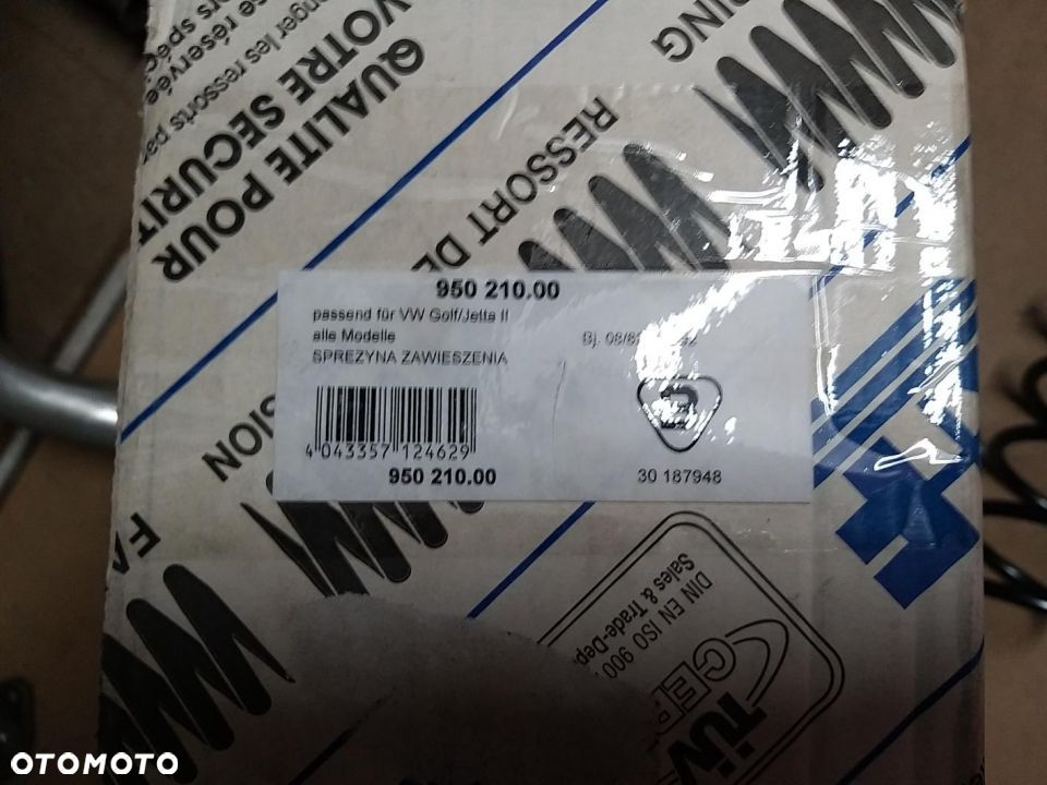 Sprężyna zawieszenia tył L/P strona  VW GOLF II, JETTA II 1.0-1.8 08.83-12.92 - 2