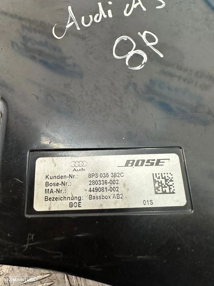 .Subwoofer Som Audio Colunas Original Bose Audi A3 8P 8P3035382C 2003 - 2013 - 8