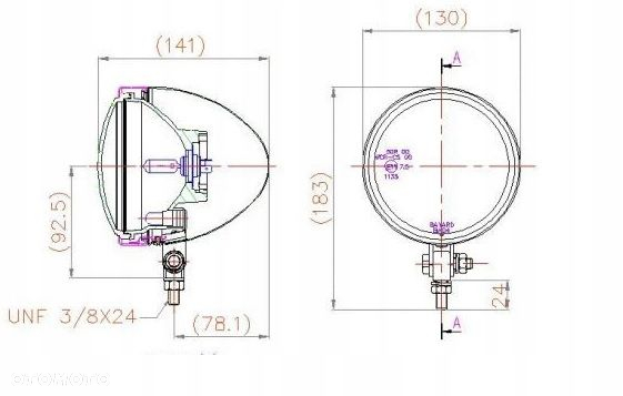 LAMPA CHROM PRZÓD LIGHTBARY 13 CM HARLEY CHOPPER - 7