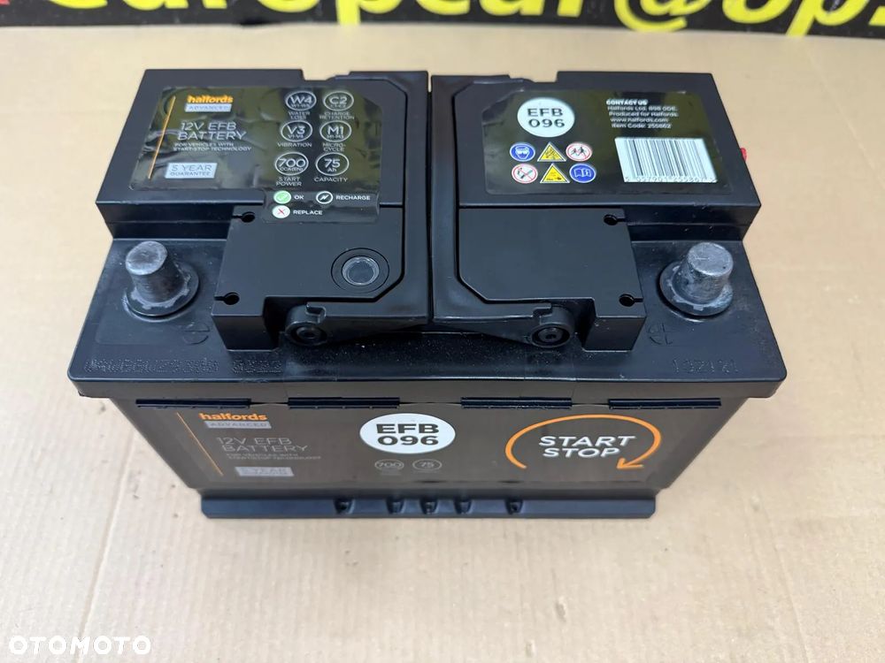AKUMULATOR  HALFORDS EFB096 75AH 700A START STOP - 1