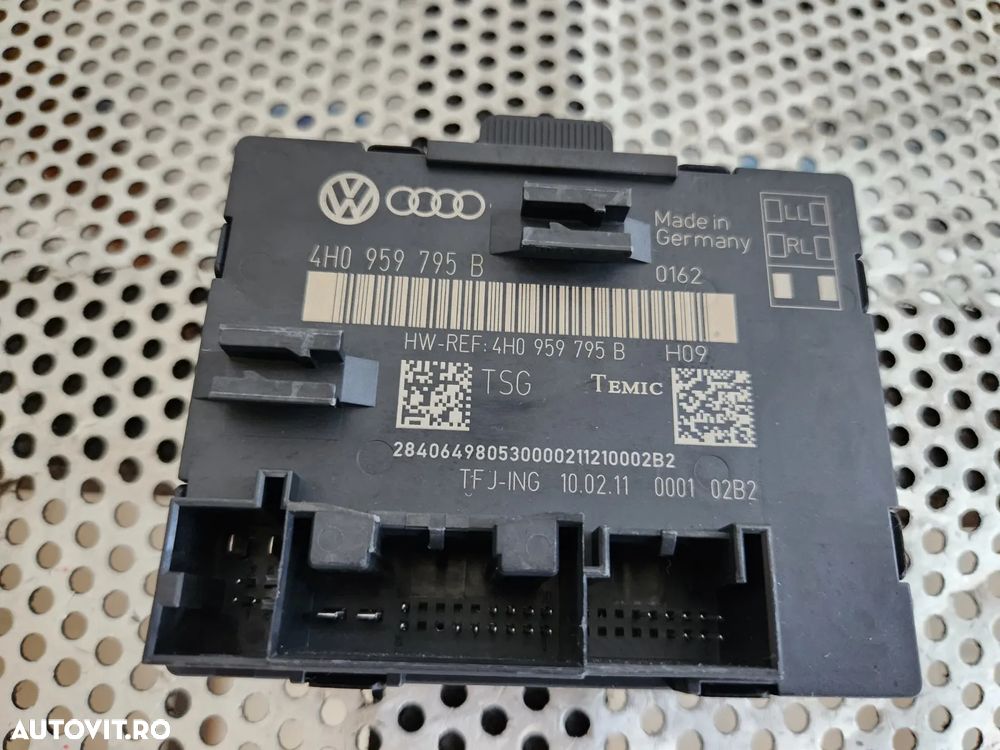 Modul Confort Usa Portiera Fata Spate Audi A8 4H D4 An 2010-2011-2012-2013-2014-2015-2016-2017 Cod 4H0959795B 4H0959792F 4H0959793E Dezmembrez Audi A8 4H D4 3.0 Tdi Quattro Motor CDT Cutie MXU Volan Stanga - Dezmembrari Arad - 3