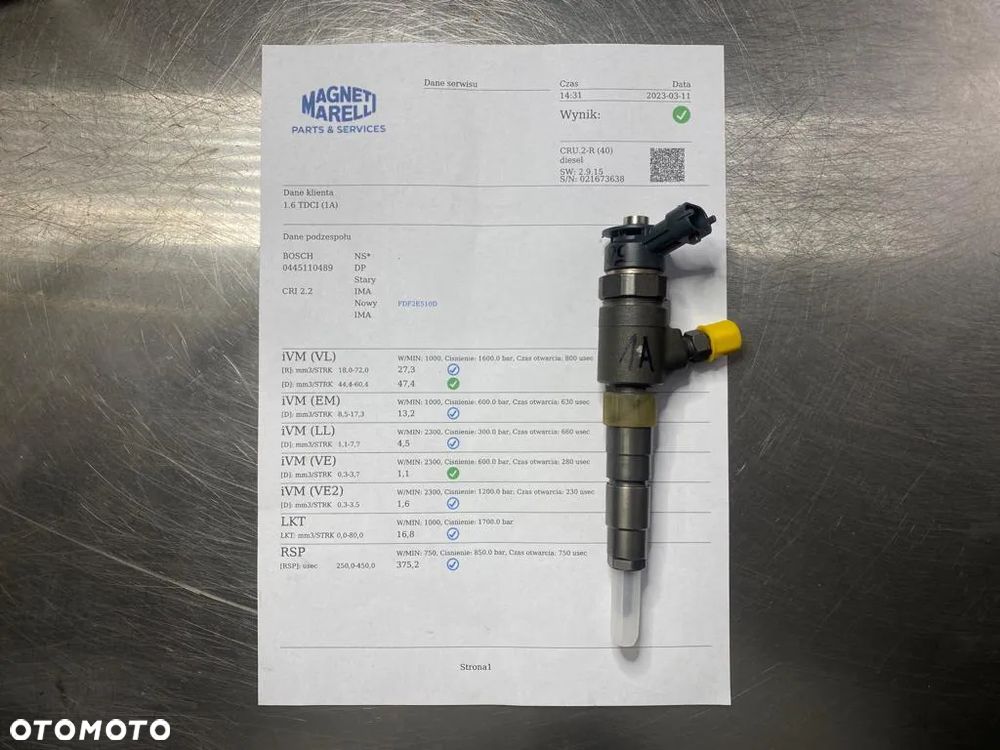 WTRYSKIWACZ TEST 1.6 TDCI WTRYSK IMA FORD B MAX FIESTA KUGA FOCUS C MAX - 1