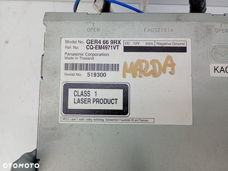 radio cd radioodtwarzacz mazda 6 II GER4669RX - 5