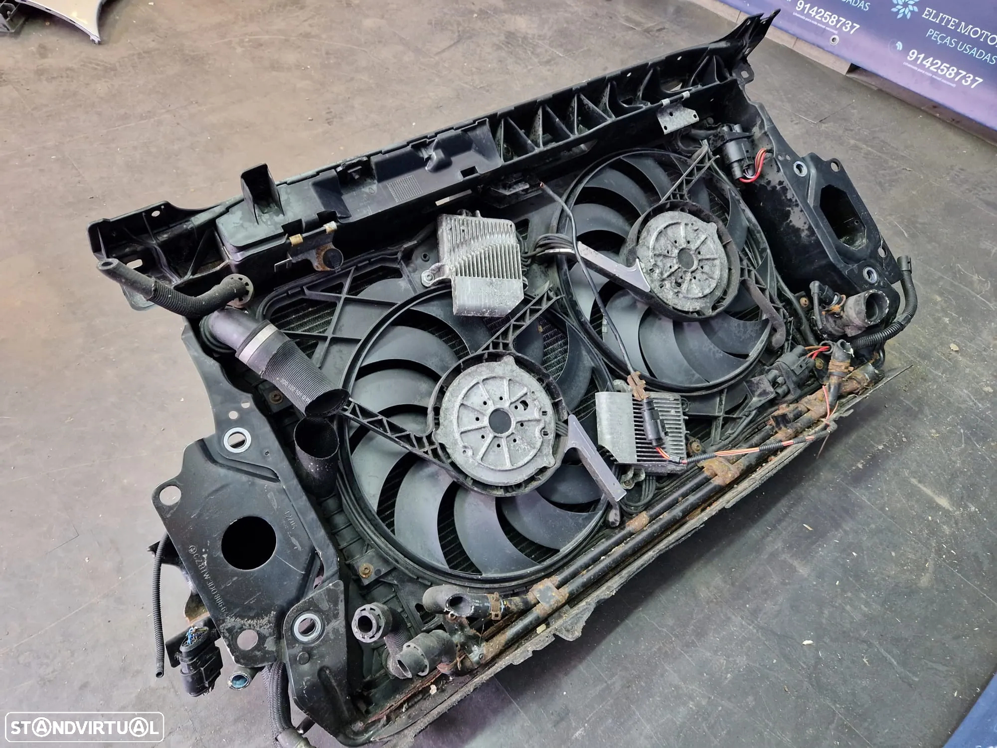 Frente de fibra usada VW PHAETON 3.0 TDI radiadores reforço ventiladores - 7