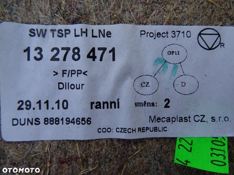 OPEL INSIGNIA KOMBI TAPICERKA BOCZEK LEWY BAGAŻNIKA JASNY BEŻ 13278471 - 3
