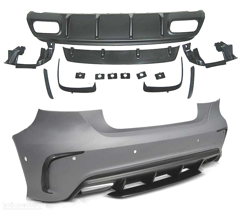 PARA-CHOQUES TRASEIRO MERCEDES CLASE A W176 15-18 LOOK AMG PDC - 3