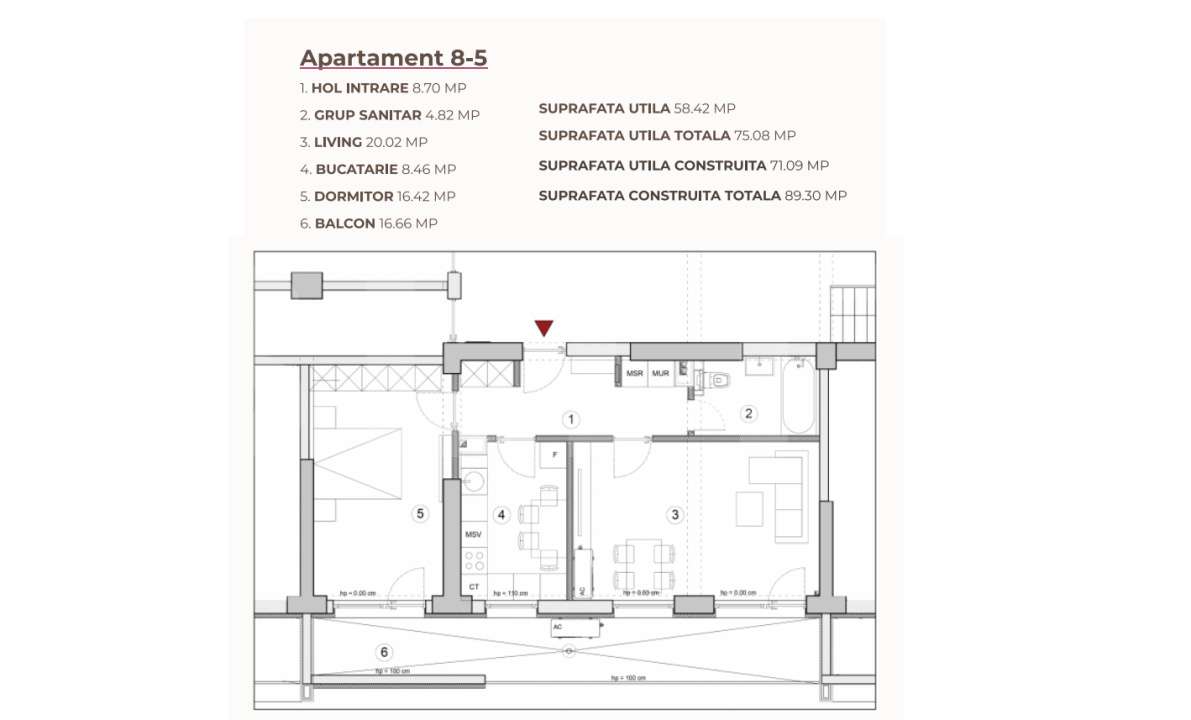Apartament 2 camere, 75.08 mp, ansamblu 0% Comision Achizitie, Calea S — fotografia 3