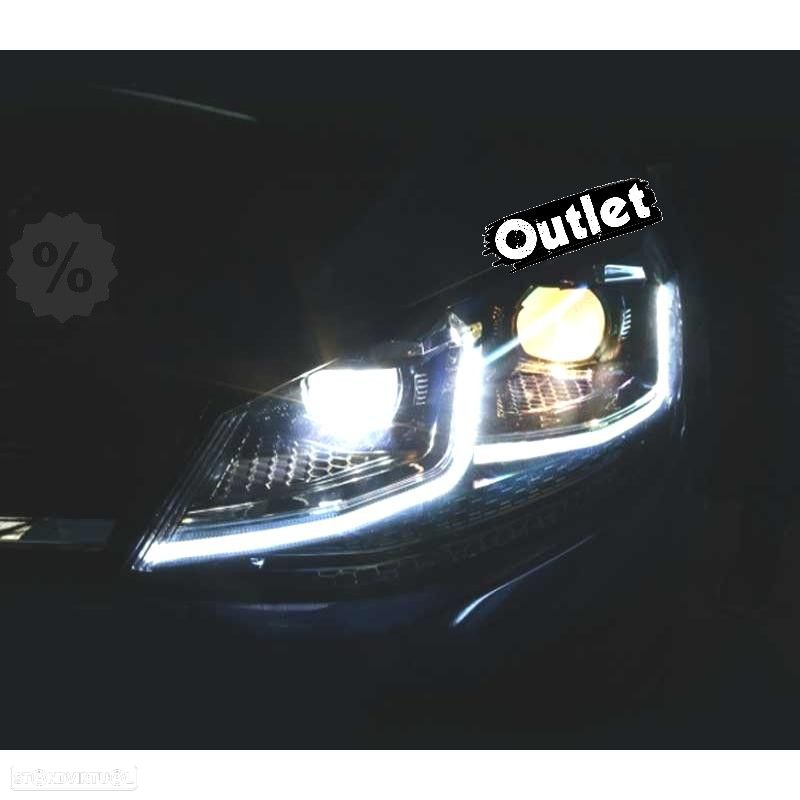 R012837C4 FAROIS VOLKSWAGEN VW GOLF 7 12-17 DRL DINAMICOS PRETO LOOK 7.5 R LINE - 8