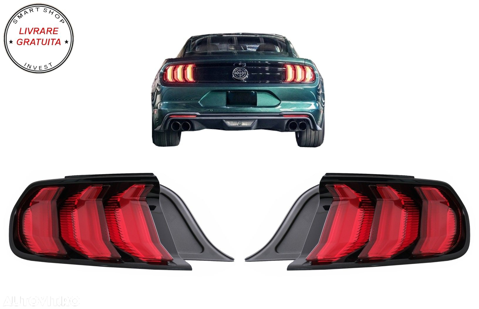 Stopuri Full LED compatibile cu Ford Mustang VI S550 (2015-2019) Semnal Dinamic Se- livrare gratuita - 17
