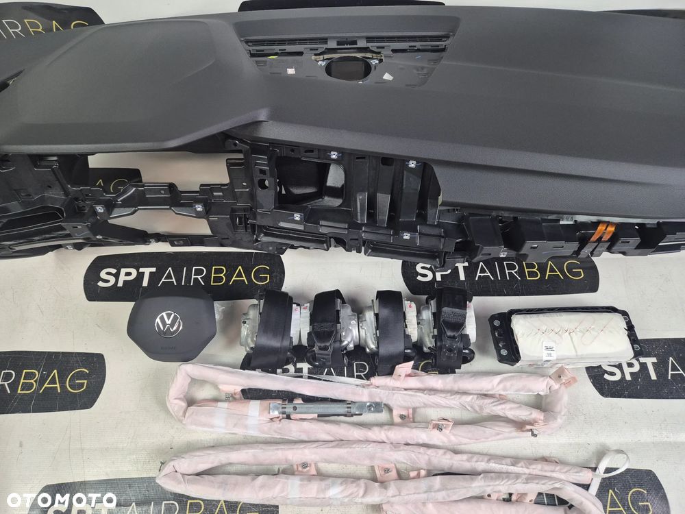 VW GOLF VIII 8 LIFT DESKA ROZDZIELCZA KONSOLA KOKPIT PULPIT PODUSZKI AIRBAG AIR BAG PASY KIT SET - 3