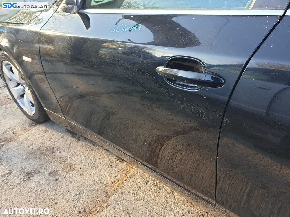 Usa Usi Portiera Portiere Stanga Fata Dezechipata BMW Seria 5 E60 E61 2003 - 2010 Culoare 668/9 Schwarz 2 [C2236] - 3