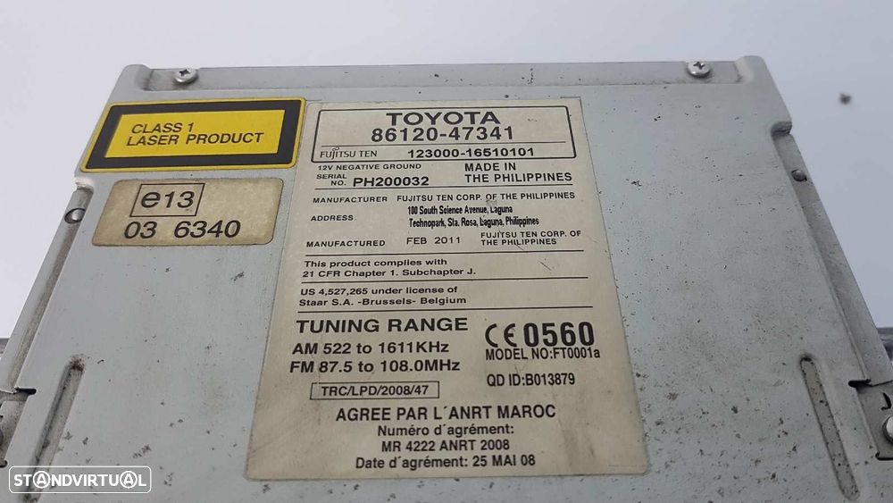 SISTEMA AUDIO / RADIO CD TOYOTA PRIUS (NHW30) ADVANCE - 3