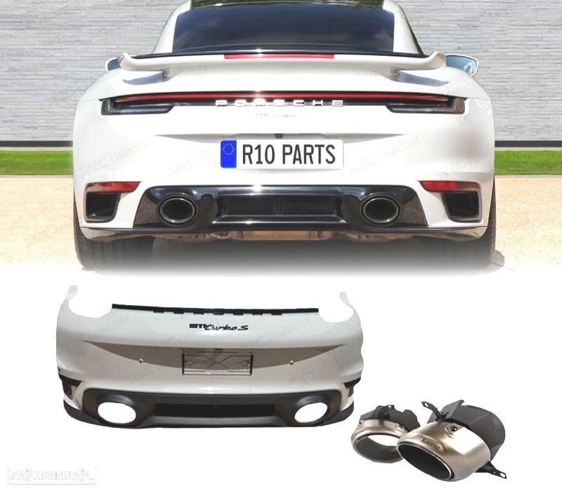 PARA-CHOQUES TRASEIRO PORSCHE 911 CARRERA 992 19-23 LOOK TURBO - 1
