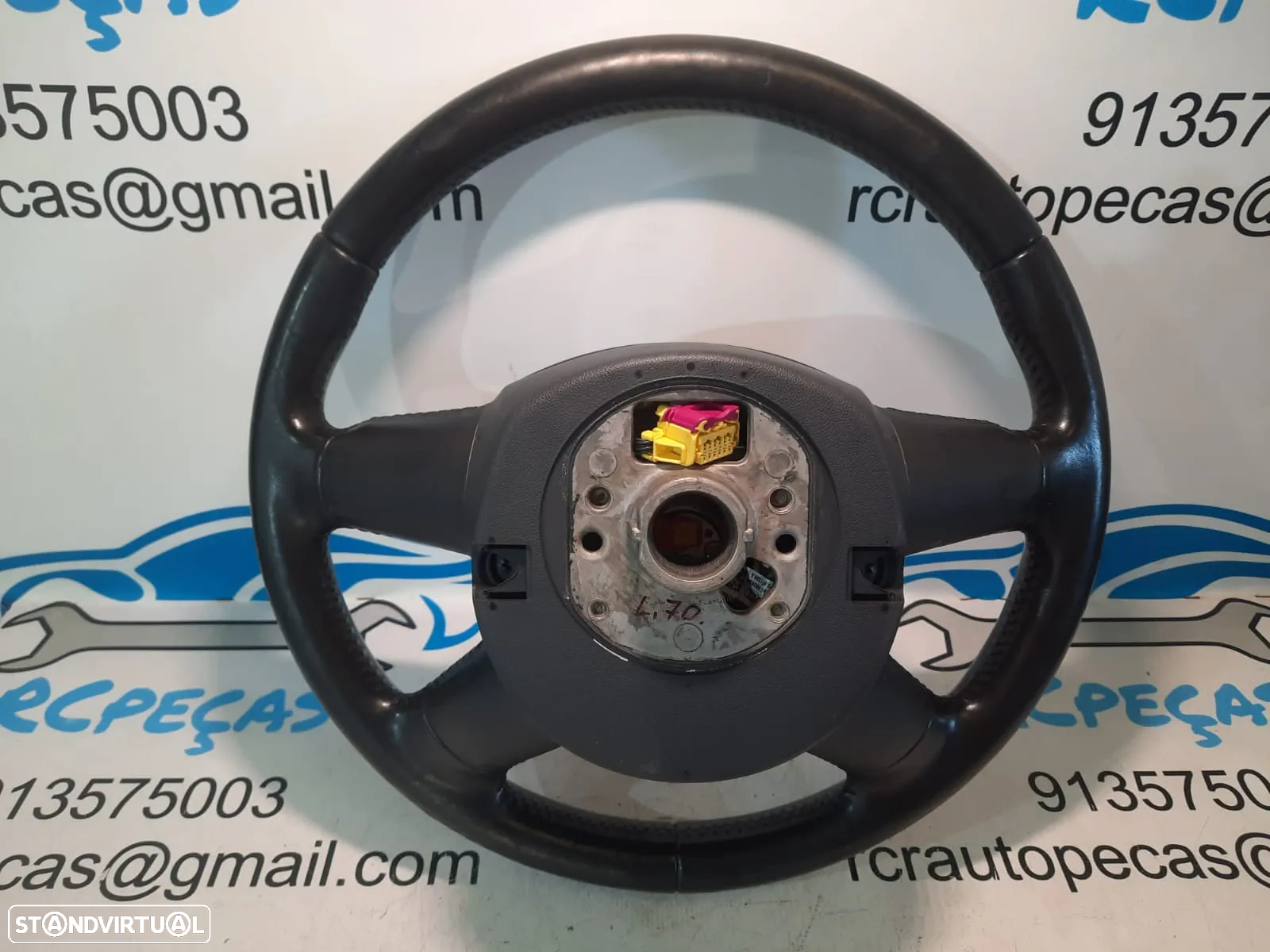 VOLANTE GUIADOR COMPLETO AUDI A6 C6 4F0419091AH 4F0419091 A3 8P A4 B8 A4 B7 A5 8T PELE AIRBAG COMANDOS MULTIFUNÇÕES CONTROLO - 7