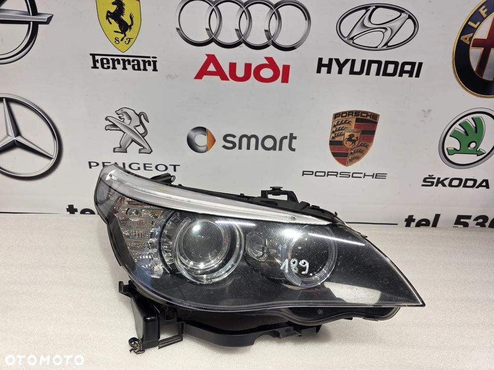 BMW E60 / E61 07- LIFT PRAWY BI-XENON NIESKRĘTNY BLACK PRAWA LAMPA PRZEDNIA PRZÓD , NR 7177740 / 7177740-06 / A8717774006 , NR AUKCJI LPP189 - 2