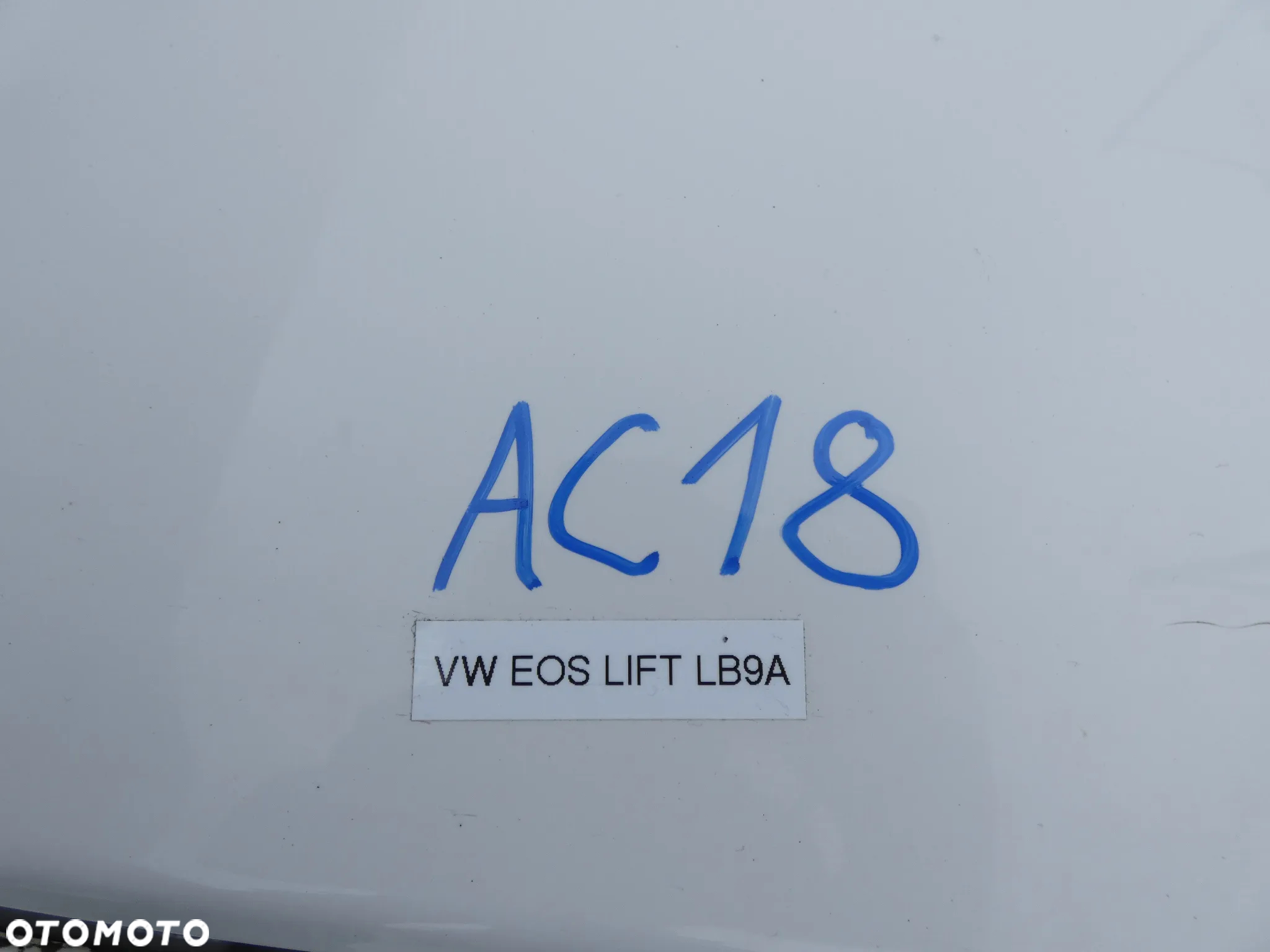VW EOS LIFT KLAPA BAGAŻNIKA TYŁ TYLNA POKRYWA BIAŁA LB9A GORLICE AC18 - 27
