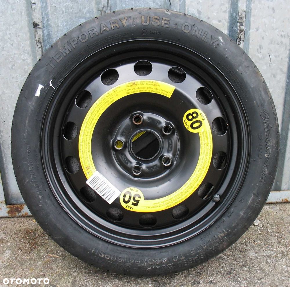 Koło dojazdowe 5x112 16cali z wkładem VW Seat Skoda Audi klucz lewarek - 2