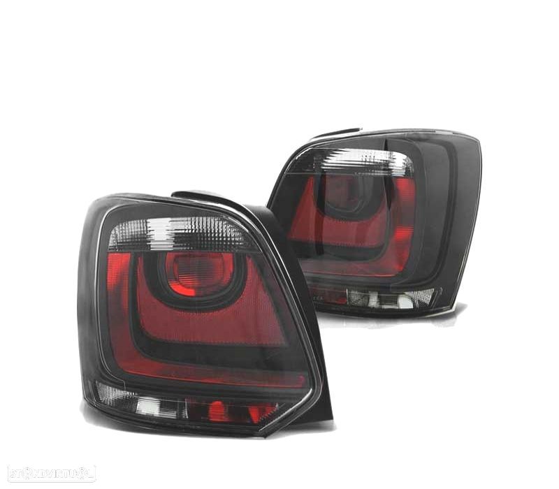 FAROLINS TRASEIROS PARA VOLKSWAGEN VW POLO 6R HATCHBACK 09-13 FUMADOS "LOOK GTI" - 1