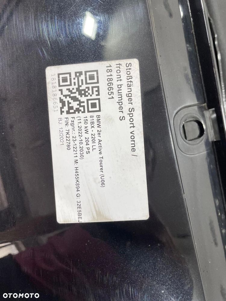 BMW 2 ACTIVE TOURER U06 PRZÓD KOMPLETNY WZMOCNIENIE CZOŁOWE MASKA LAMPY 475 - 11