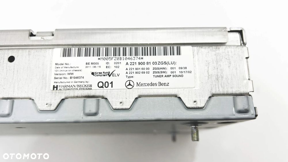 Wzmacniacz Harman Kardon Logic7 100% sprawny OE Mercedes W221 W216 CL Lift BE M005 A2219008103 zamienny z A2219005302 - 9
