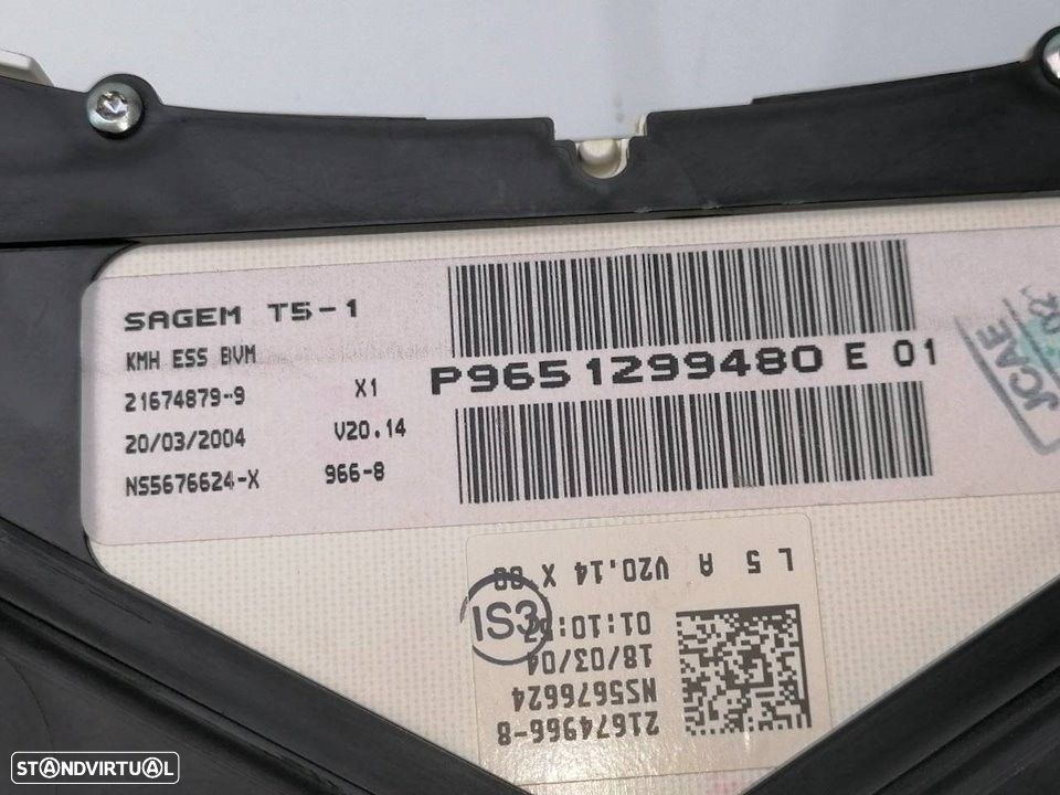 QUADRANTE PEUGEOT 307 2004 -P9651299480 9651299480 - 3