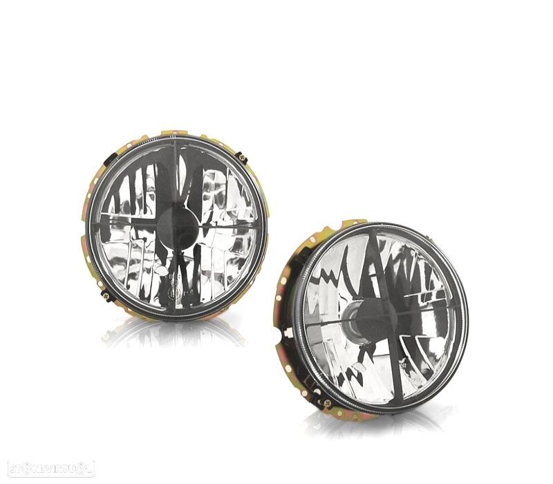 FARÓIS VOLKSWAGEN VW GOLF MK1 74-83 CRUZ NEGRA FUNDO CROMADO - 1