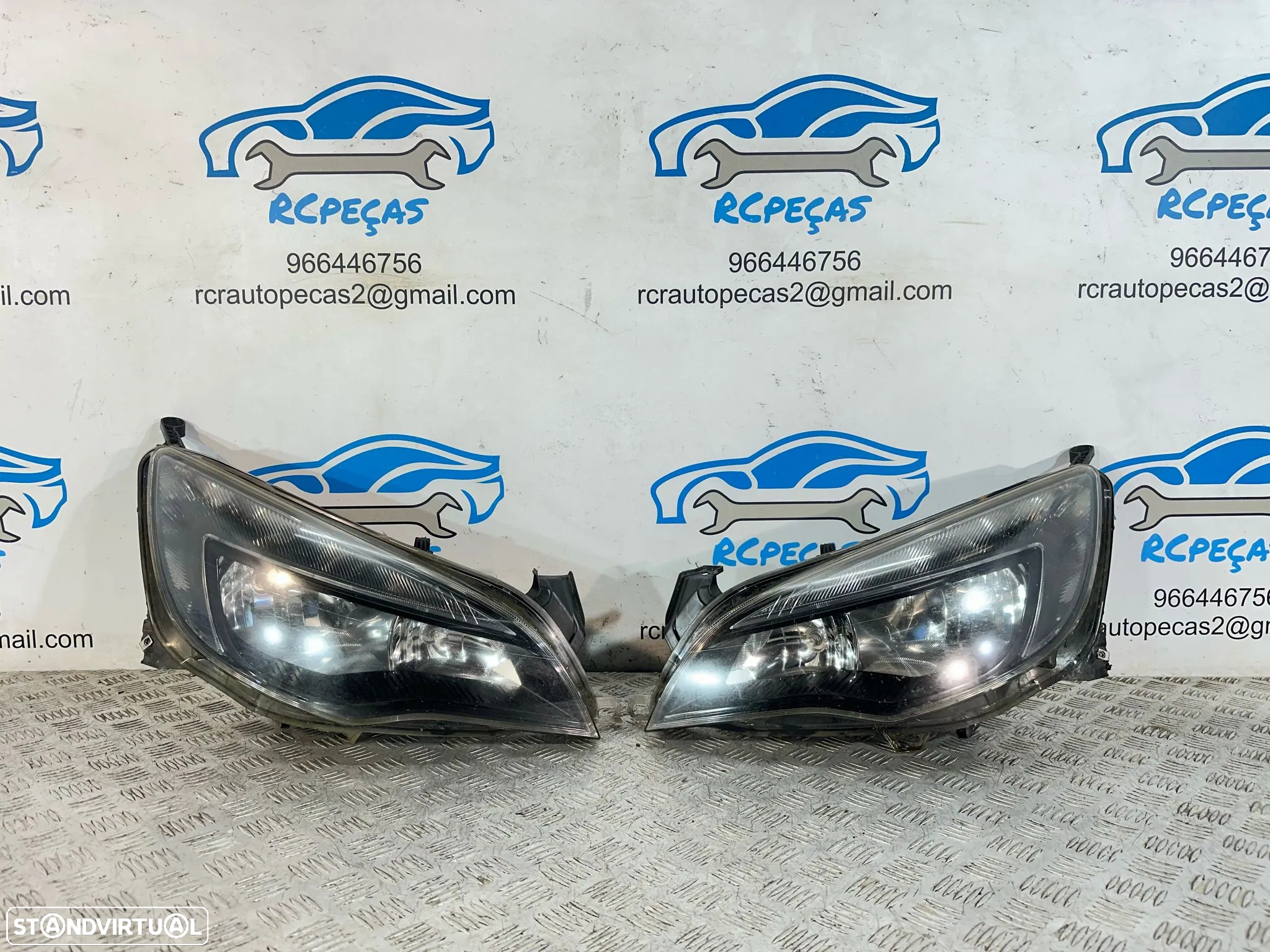 .Conjunto Oticas Farois Frontal Frente Esquerda Direita Halogenio Original GM Opel Astra J 1LG010011-17 1LG010011-18 - 3