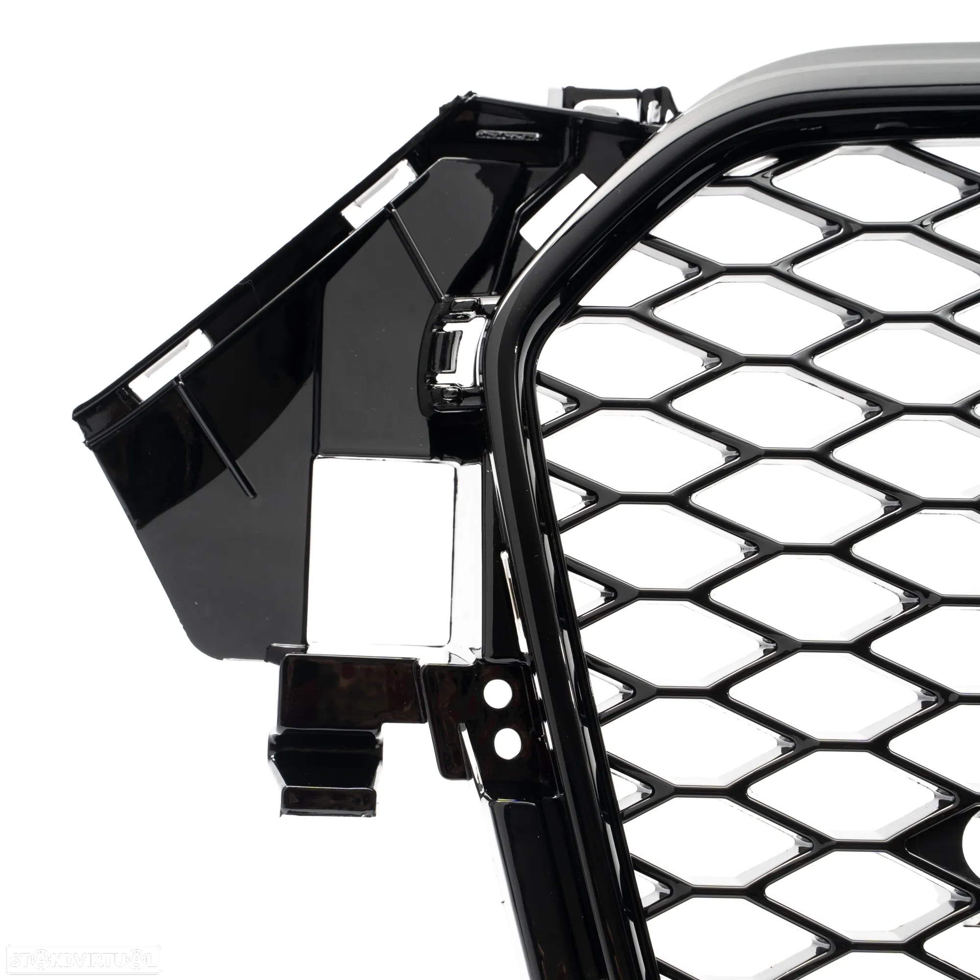 Grelha frontal para Audi A4/S4 B8 12-15 Em Plastico ABS Look RS4 com aro em preto piano brilhante compatível com a versão Standart e S-Line - 3