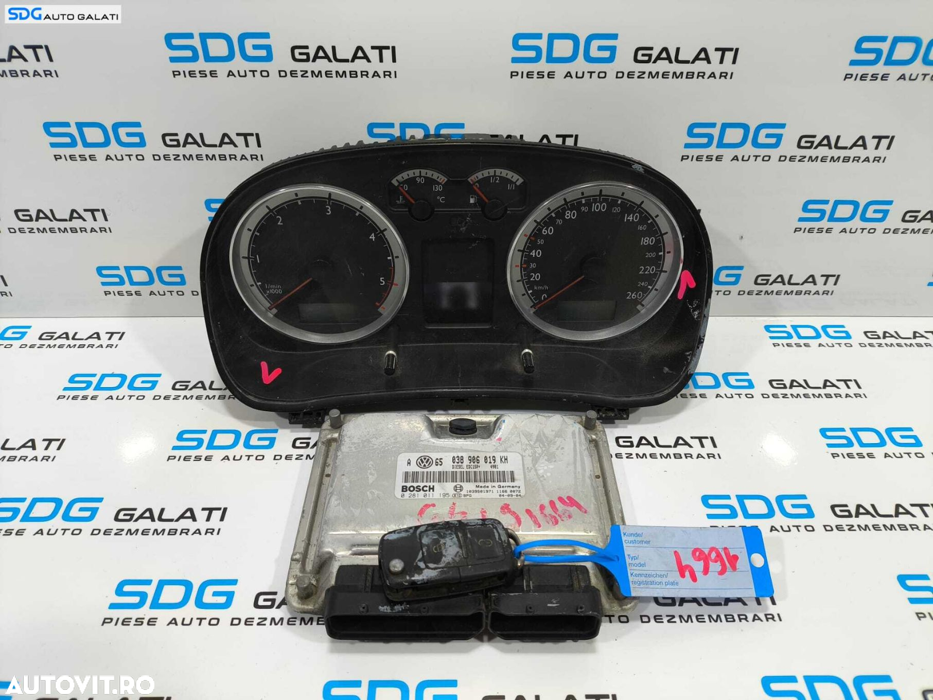 ECU Calculator Motor Volkswagen Skoda Audi Seat 1.9 ATD AXR 1998 - 2005 Cod 038906019KH 0281011195 [L2341] - 4