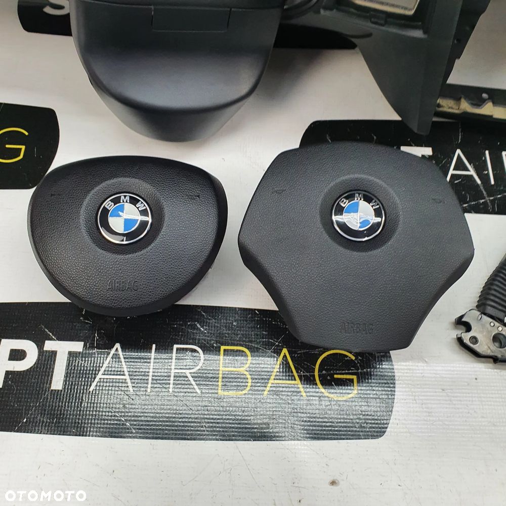 BMW E90 NAVI DESKA ROZDZIELCZA DÓŁ BEŻ KONSOLA KOKPIT PULPIT PODUSZKI AIRBAG AIR BAG NAPINACZE KIT SET - 6