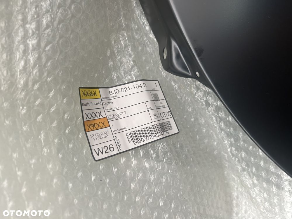 BŁOTNIK PR/LEW PRZÓD AUDI TT II TTS 2006- PRZÓD NOWY 8J0821104B ORG - 3