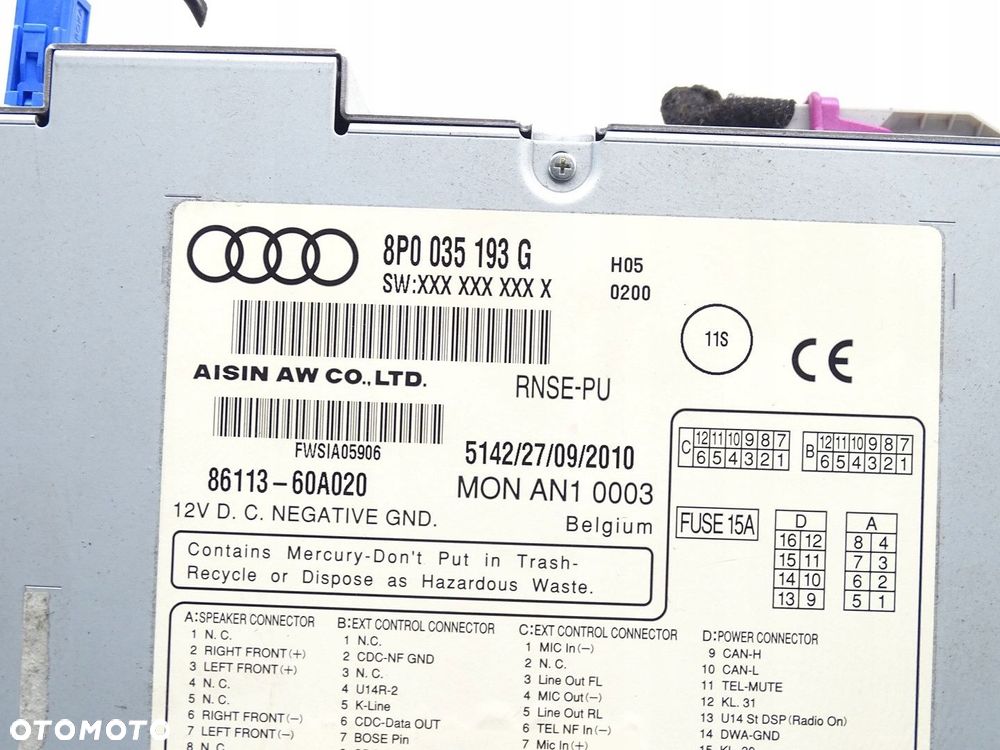 RADIO NAVI NAWIGACJA MMI MULTIMEDIA RNS-E PLUS AUDI A3 8P LIFT 8P0035193G - 5