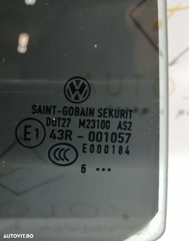 Geam fix usa  stanga spate VOLKSWAGEN TOURAN 1T1, 1T2 2003 - 2010 1.9 TDI BKC, BLS, BXE  43R – 001057 - 2