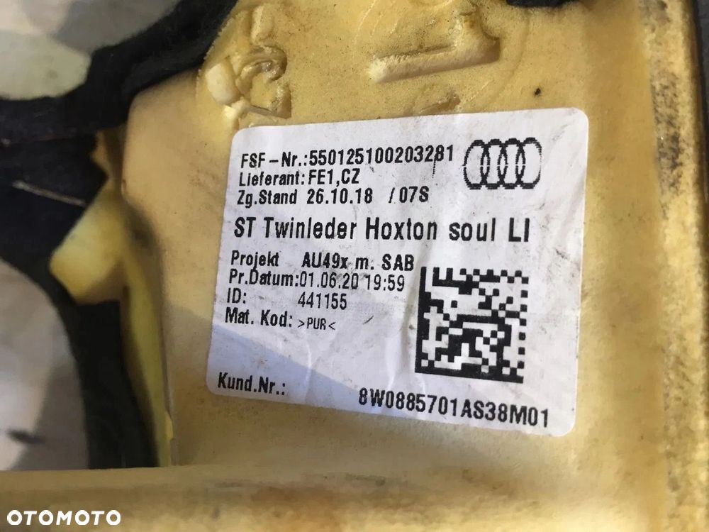 BOCZKI TYLNEJ KANAPY LEWY PRAWY AIRBAG AUDI A6 C8 KOMPLET - 10