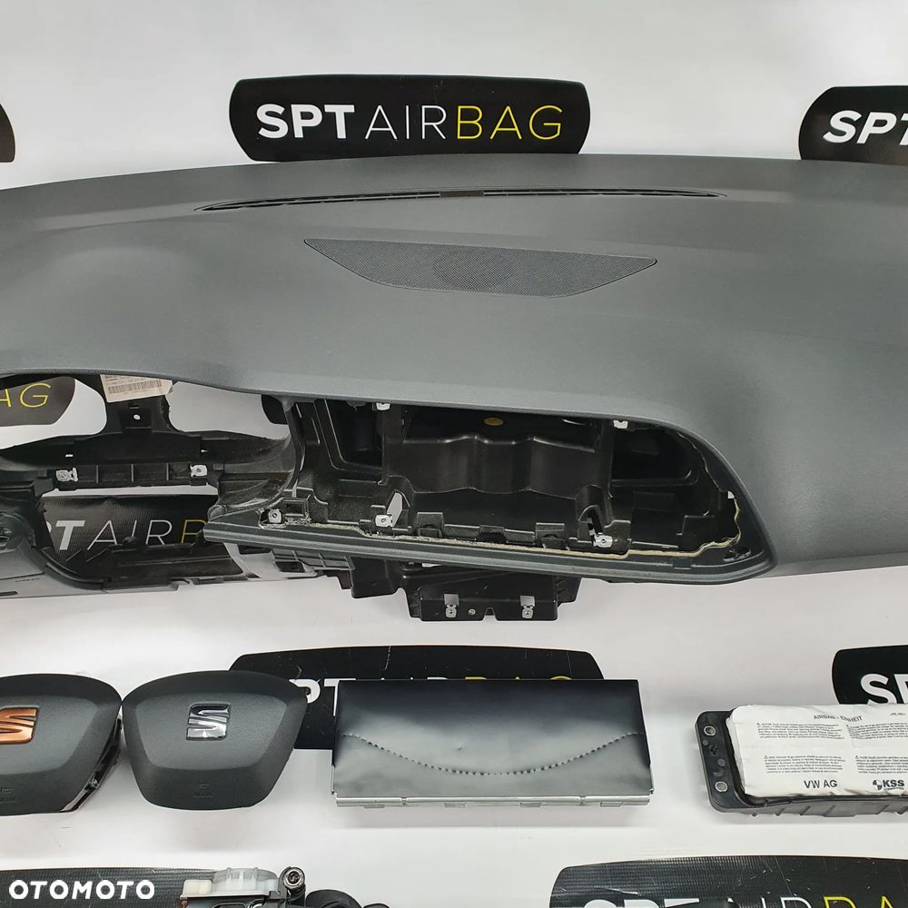 SEAT LEON 3 III 5F DESKA ROZDZIELCZA KONSOLA KOKPIT PULPIT PODUSZKI AIRBAG AIR BAG PASY KIT SET - 3