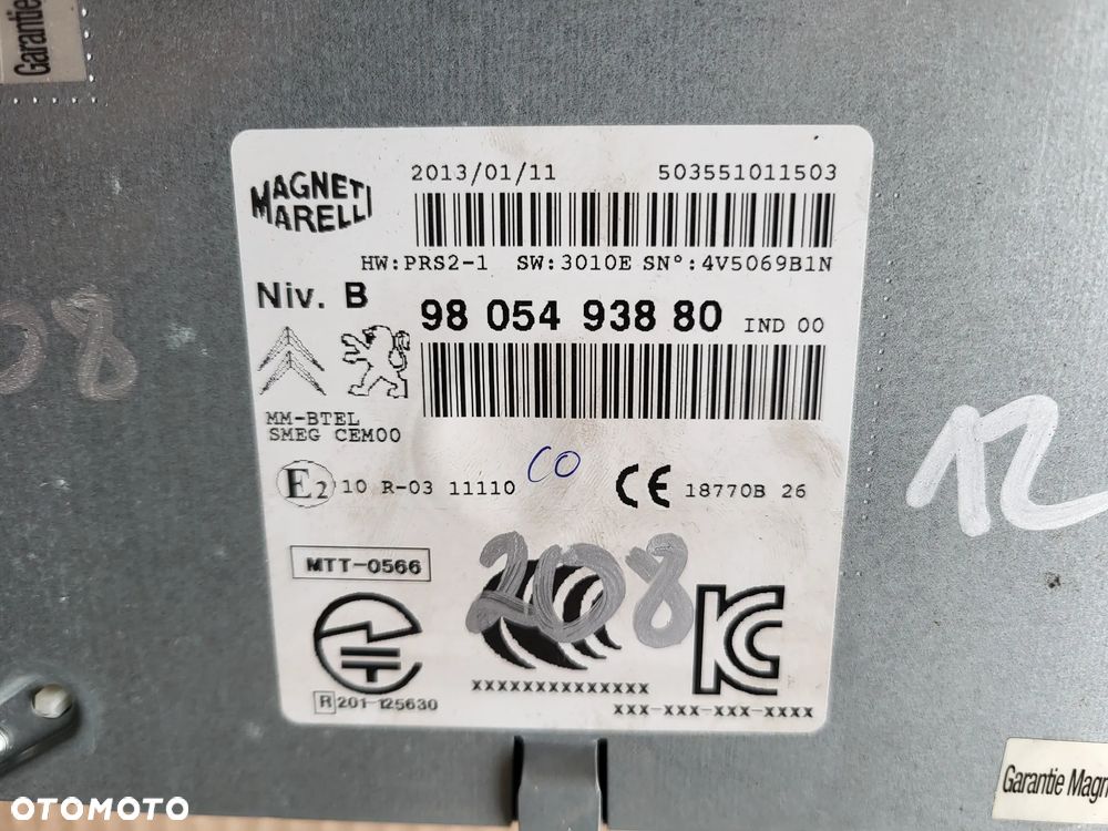 Radio wyświetlacz panel Peugeot 208 I - 8