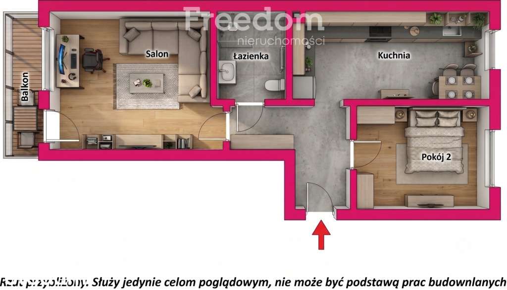 Na sprzedaż mieszkanie 2-pokojowe z balkonem