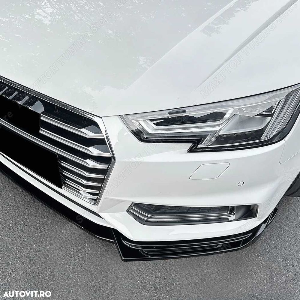 Lip Prelungire Extensie Bara Fata Audi A4 B9 Sline 17-19, Negru Lucios - 3