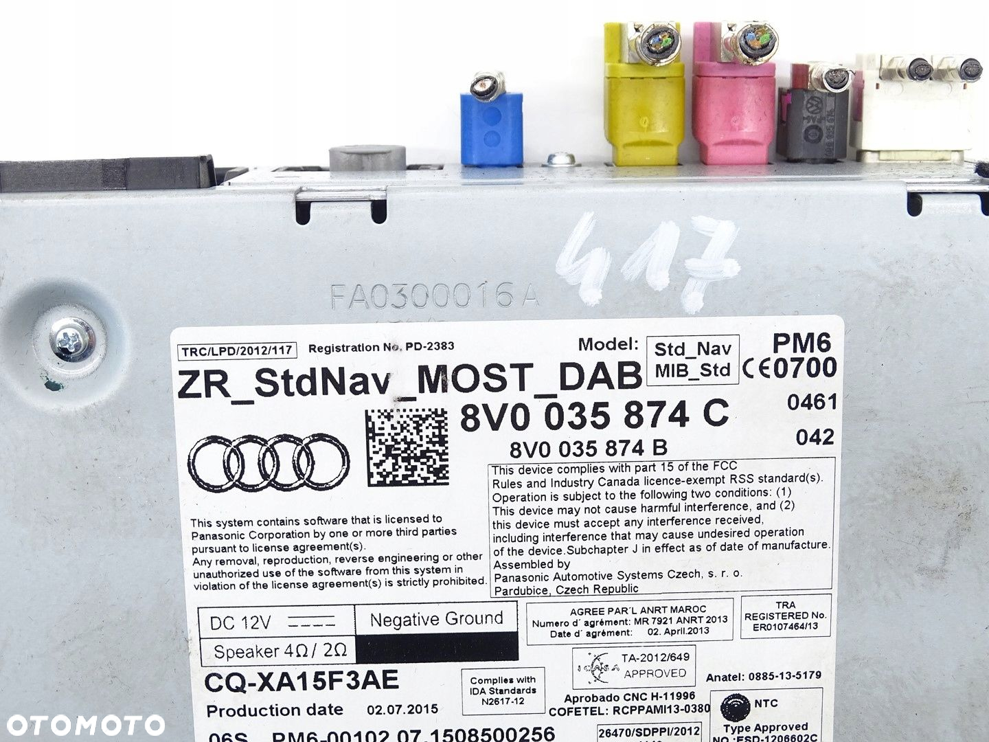 MODUŁ CZYTNIK 2X KART SD NAVI NAWIGACJI MMI AUDI A3 8V 8V0035874C - 7