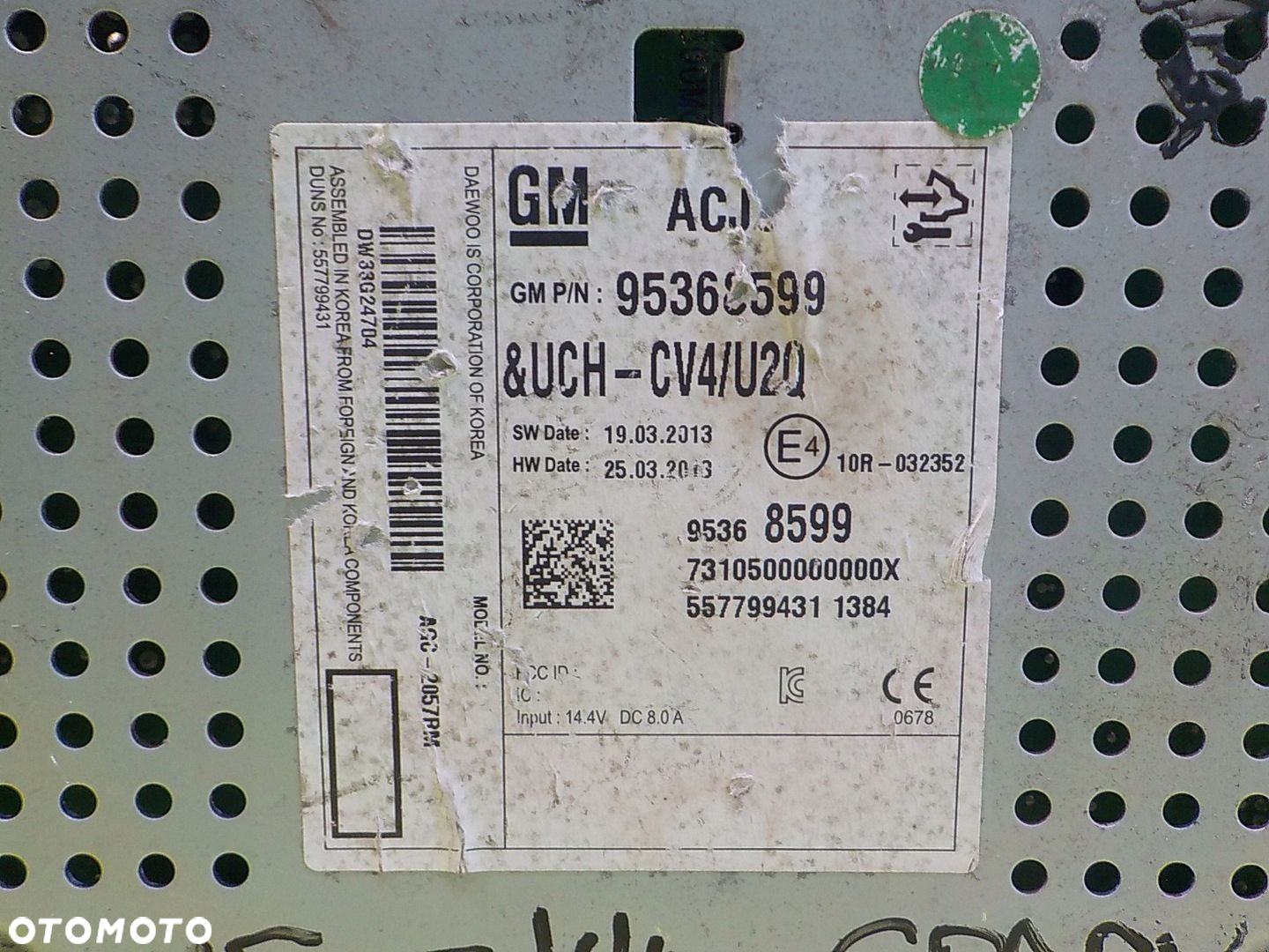 CHEVROLET SPARK M300 III LIFT 1.2 LIFT 13r 5D radio CD 95368599 - 5