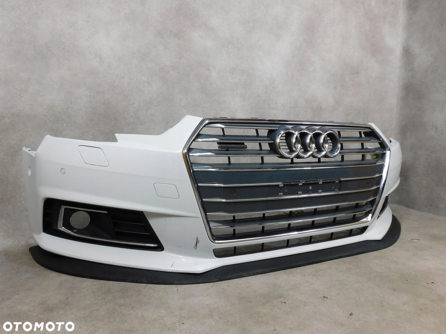 AUDI A4 B9 8W ZDERZAK PRZÓD PRZEDNI ZWYKŁY KOMPLETNY 6XPDC BIAŁY - 6