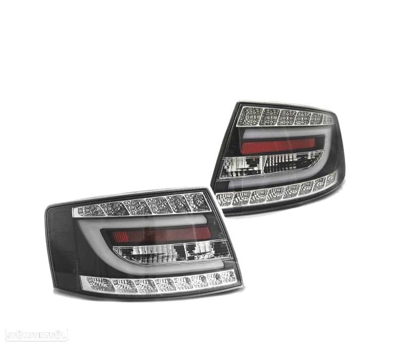 FAROLINS TRASEIROS LED PARA AUDI A6 C6 SEDAN 04-08 PRETO - 2