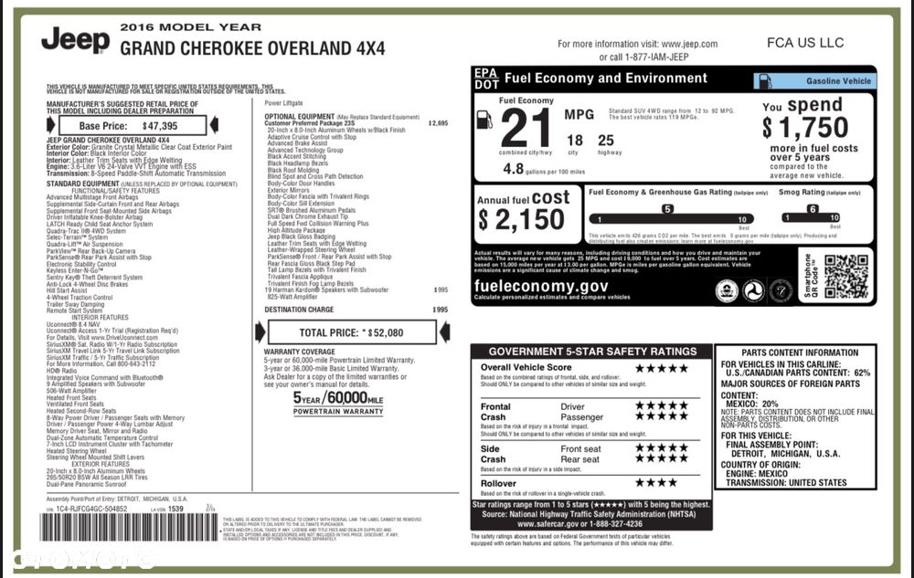 Jeep Grand Cherokee 3.6 V6 Overland Summit EU6 - 11