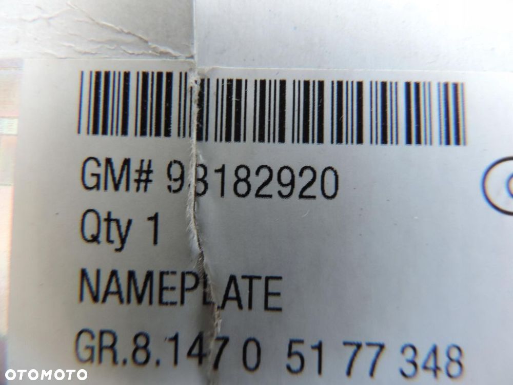 Znaczek Napis 1,9 CDTI na tył OPEL ASTRA H ZAFIRA B 9318292 NOWY ORYGINAŁ - 2