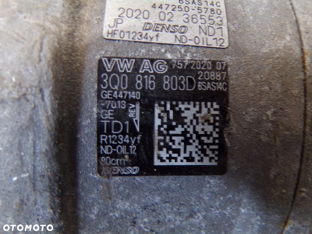 KOMPRESOR POMPA KLIMATYZACJI VOLKSWAGEN POLO 2G SEAT IBIZA V 3Q0816803D - 5