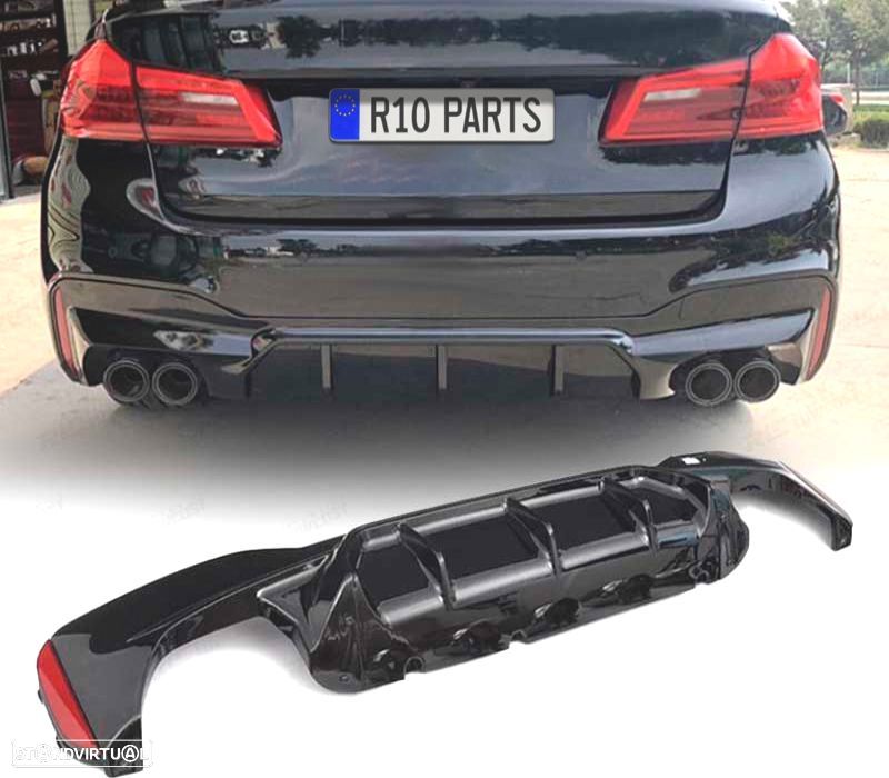 DIFUSOR BMW G30 G31 17- LOOK M5 PRETO BRILHANTE - 1