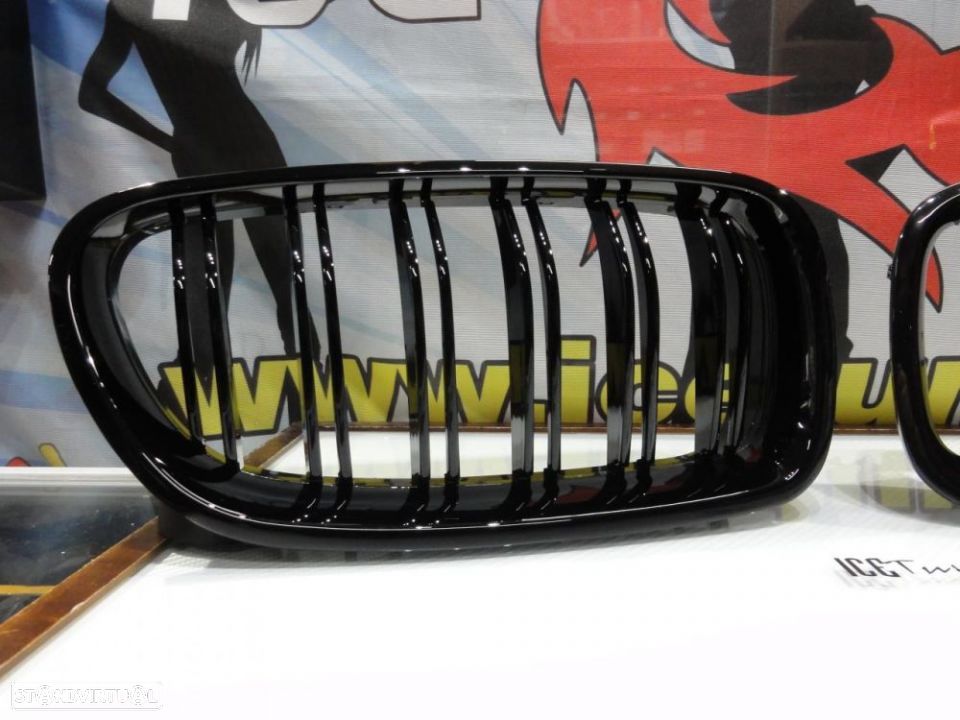 Grelha frontal BMW F10 / F11 / F18 10-17 M5 look / dupla lâmina em preto piano brilhante - 4