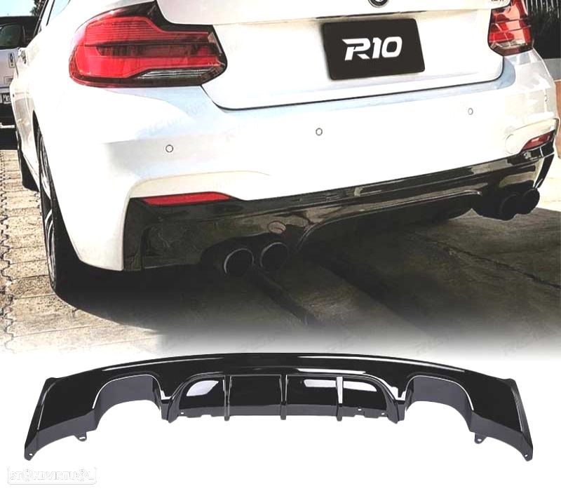 DIFUSOR BMW F22 13-15 LOOK M PERFORMANCE PRETO BRILHANTE - 1